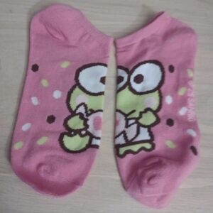 Keroppi Valentines Pink Sprinkles Candy Print Kawaii Socks y2k